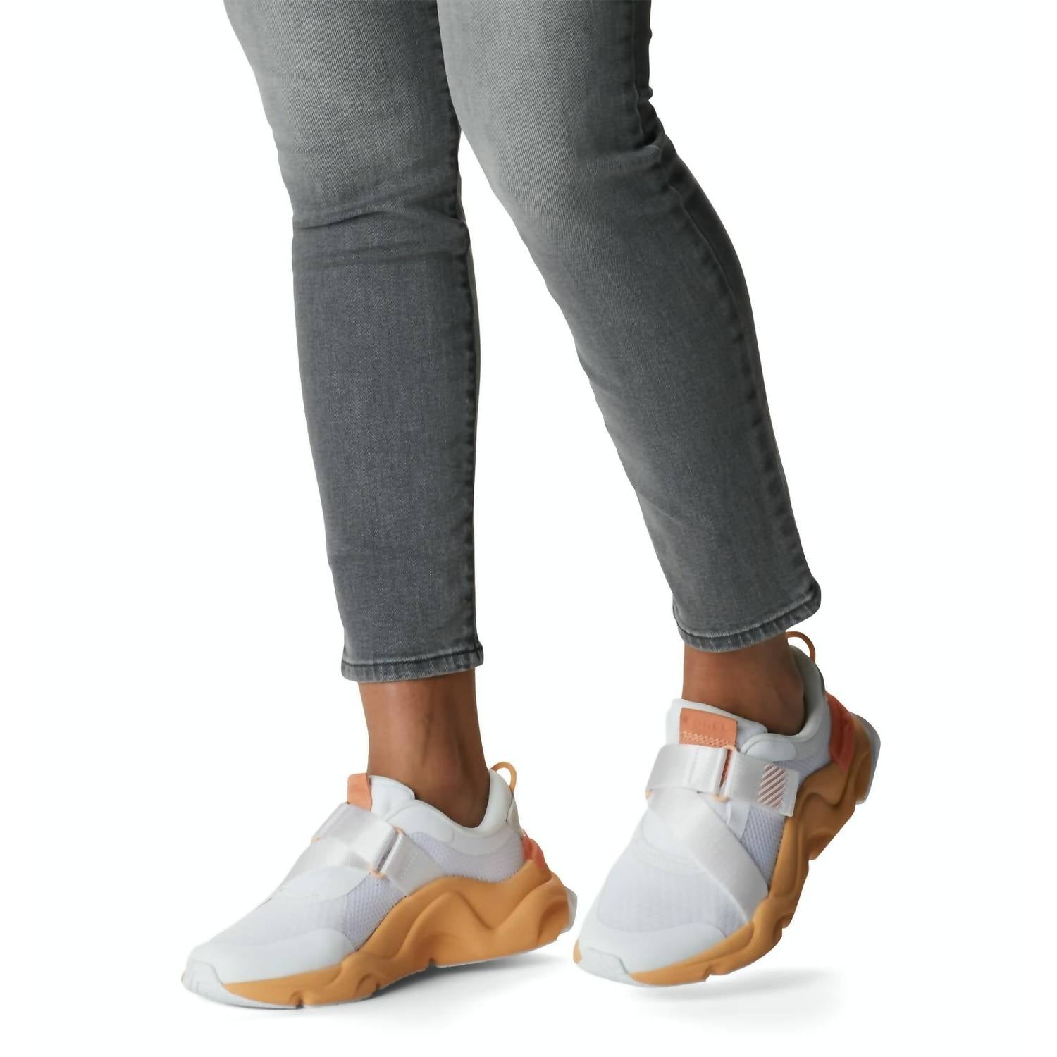 SOREL Women's Kinetic Rnegd Strap Shoes in white - women's sneaker - detail view