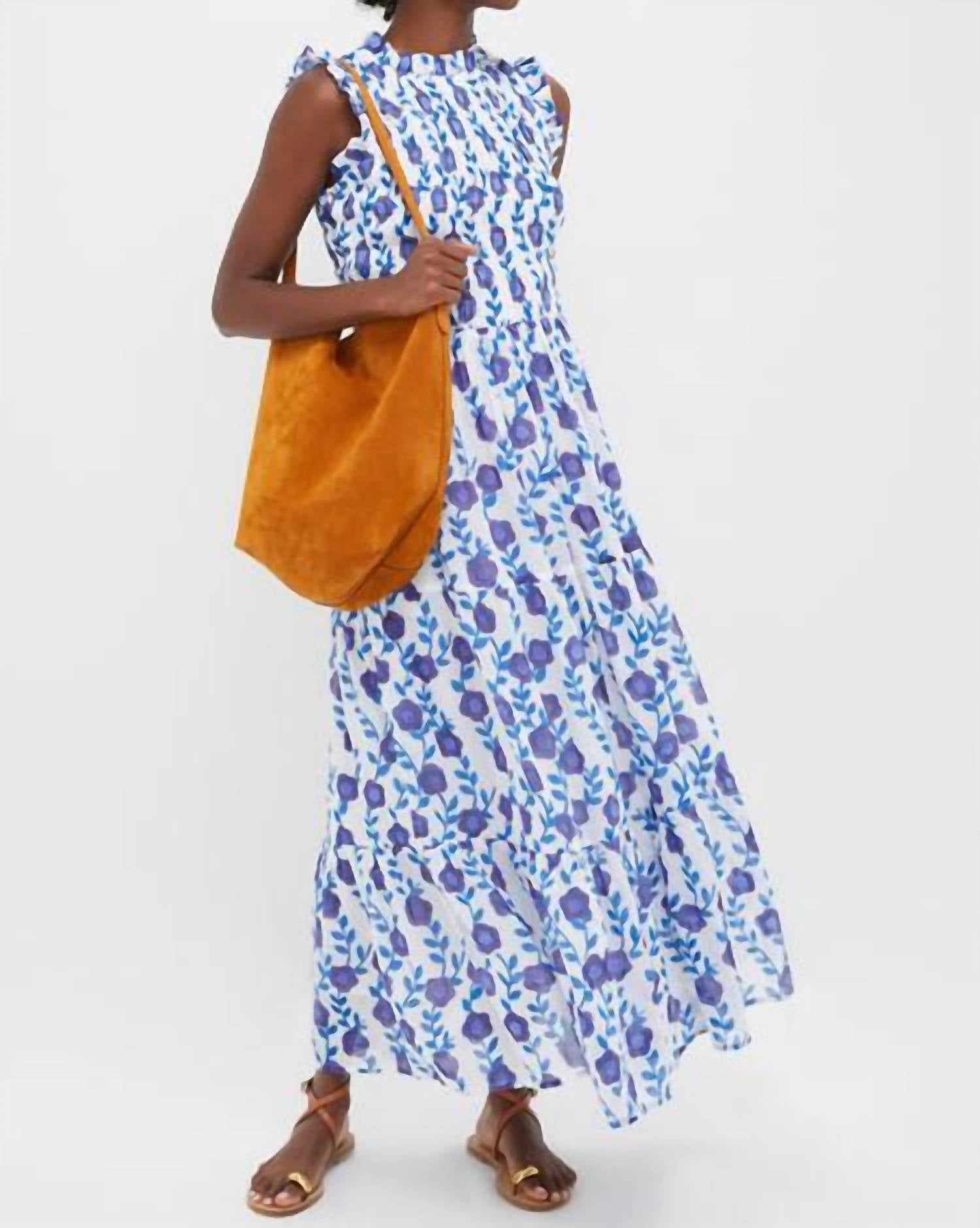 Oliphant - Sleeveless Smocked Maxi Dress