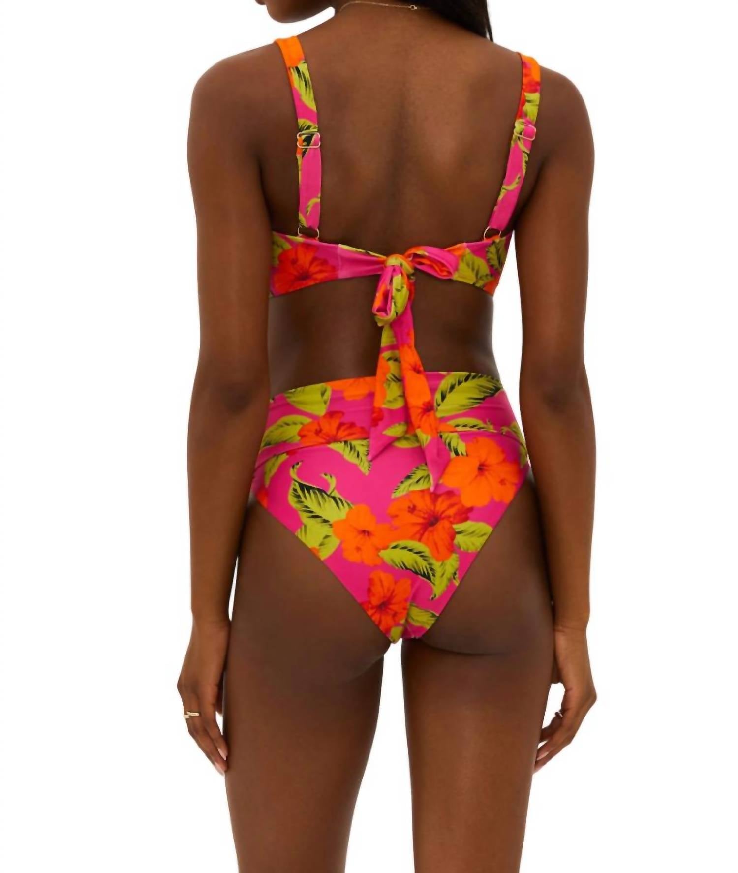 Beach Riot HIGHWAY BOTTOM in hibiscus sunset - women's swimwear - alternate view