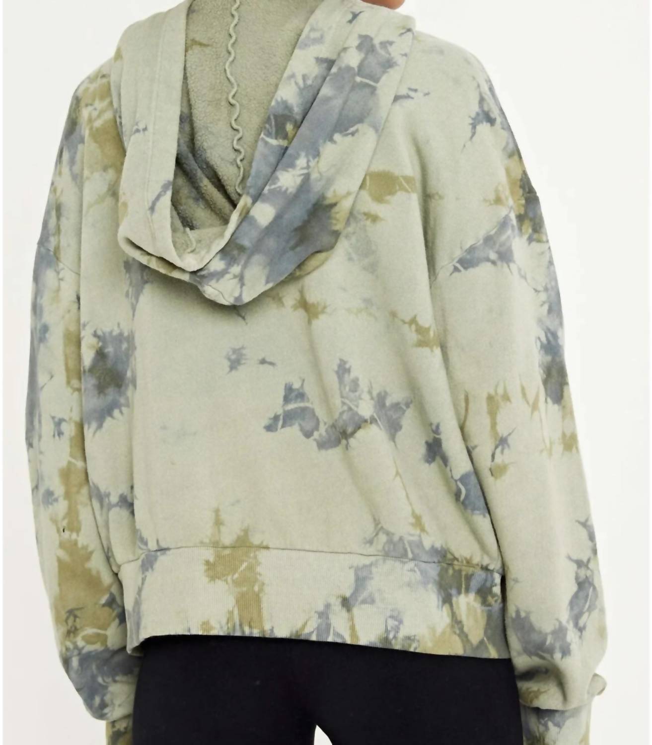PROJECT SOCIAL T Season Change Hoodie in storm dye sage - women's top - alternate view