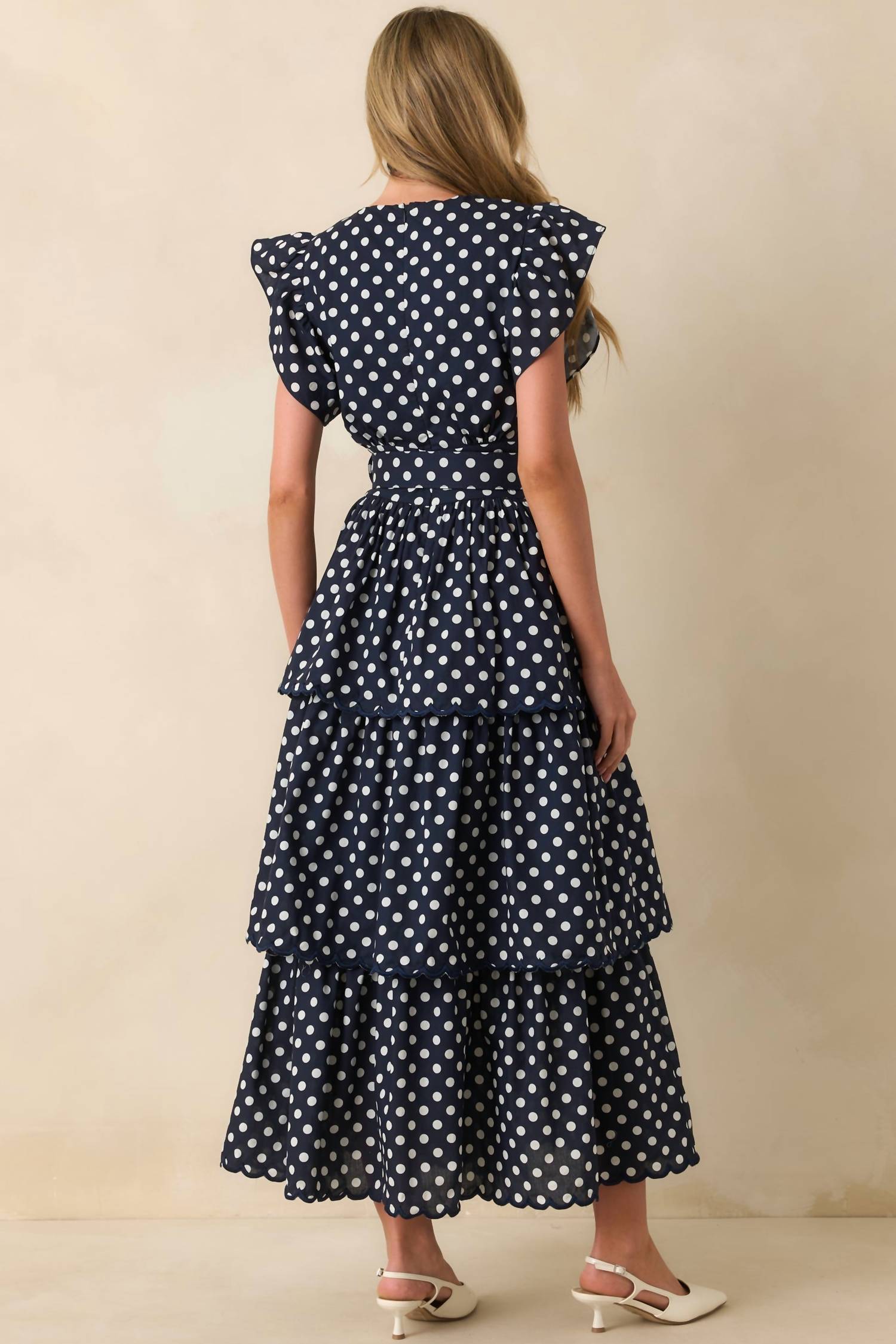 Prosperina Chelsea Polka Dot Dress in navy - women's dress - view 7