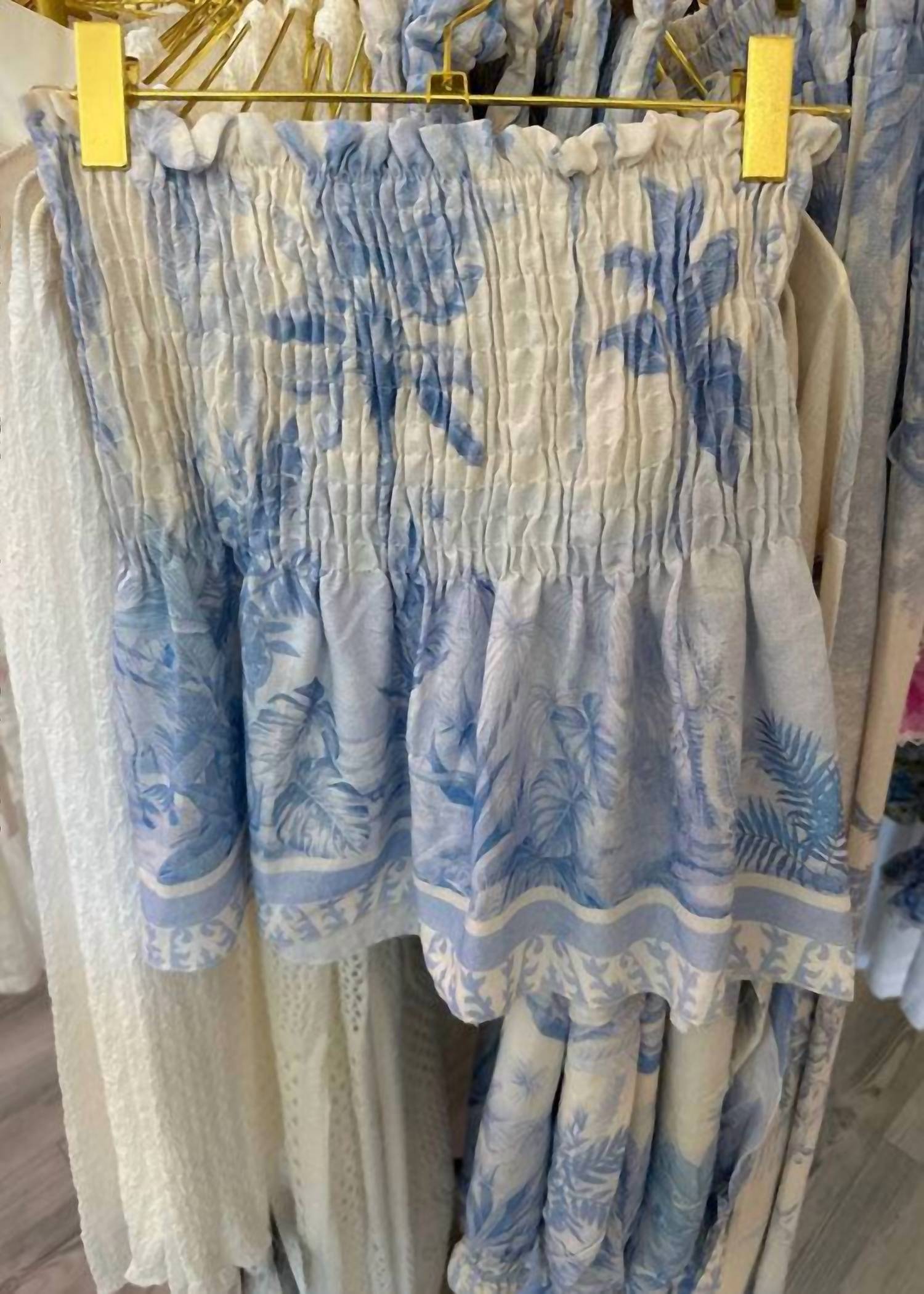 Belle D'Amour - Linen Luxe Smocked Tube Top-Skirt