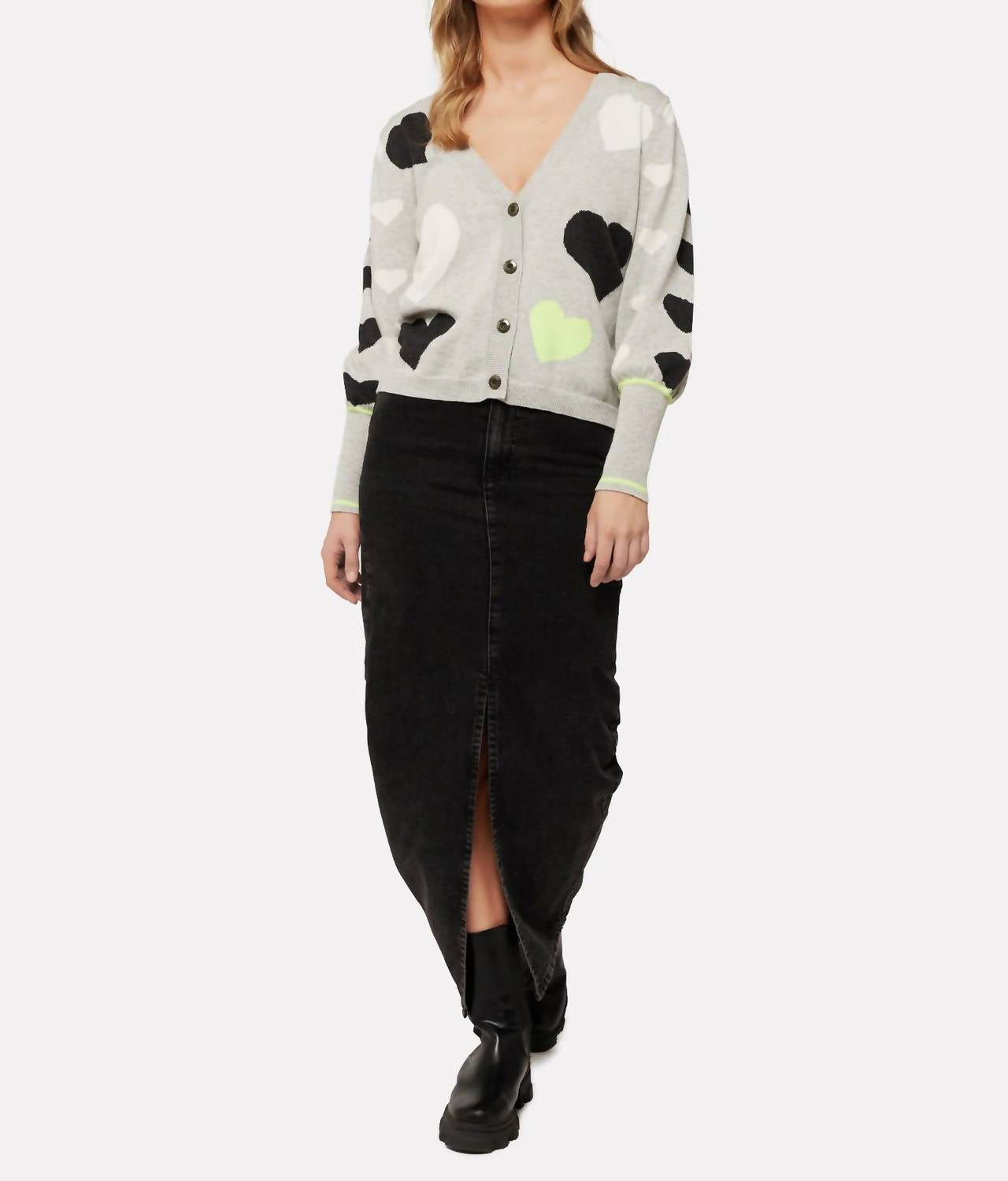 Brodie Cashmere - I Heart You Long Sleeve Cardigan