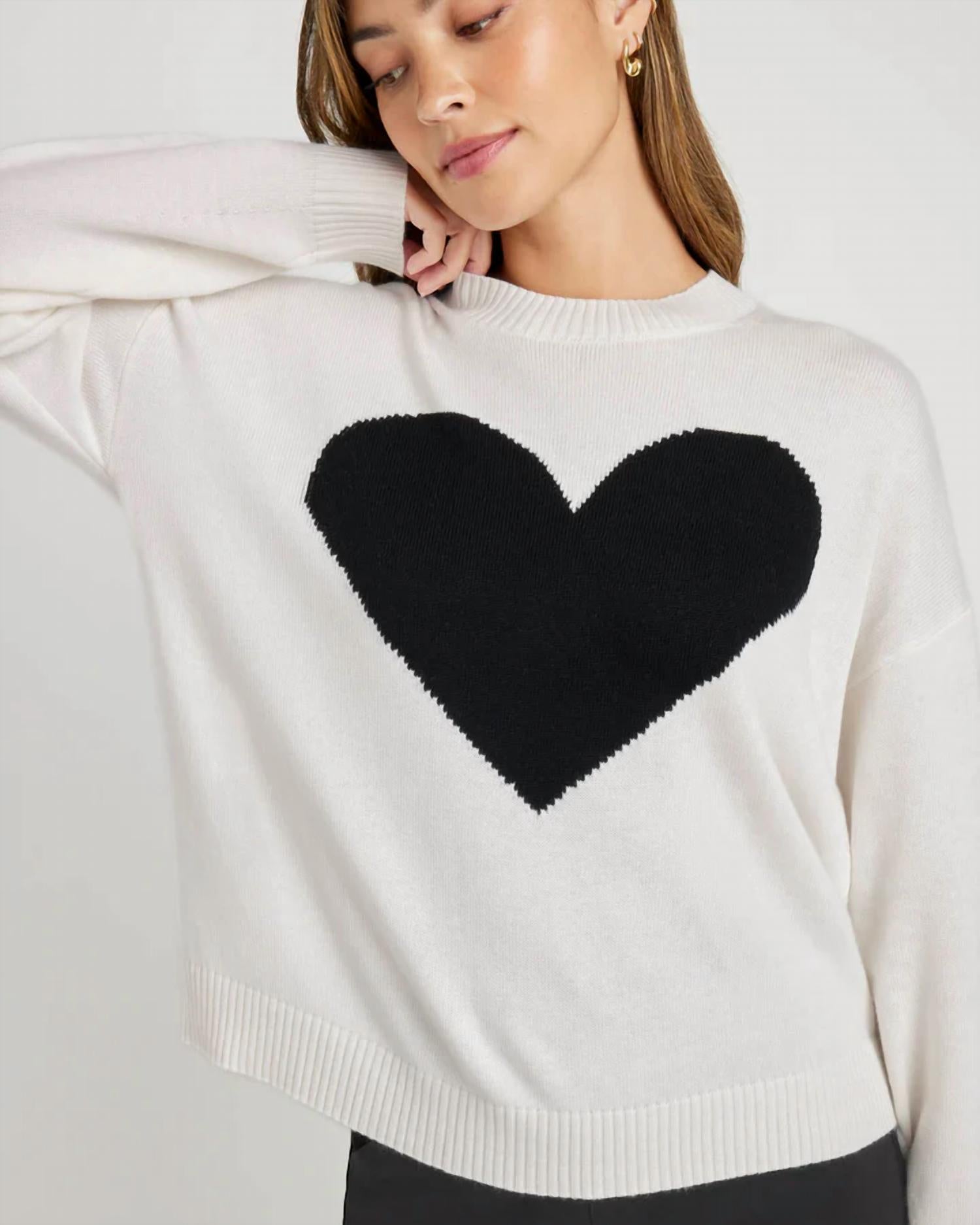 Splendid Layton Love Sweater in ice - women's sweater - alternate view