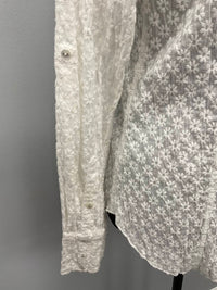 Cino - WHITE EMBROIDERED COTTON SHIRT
