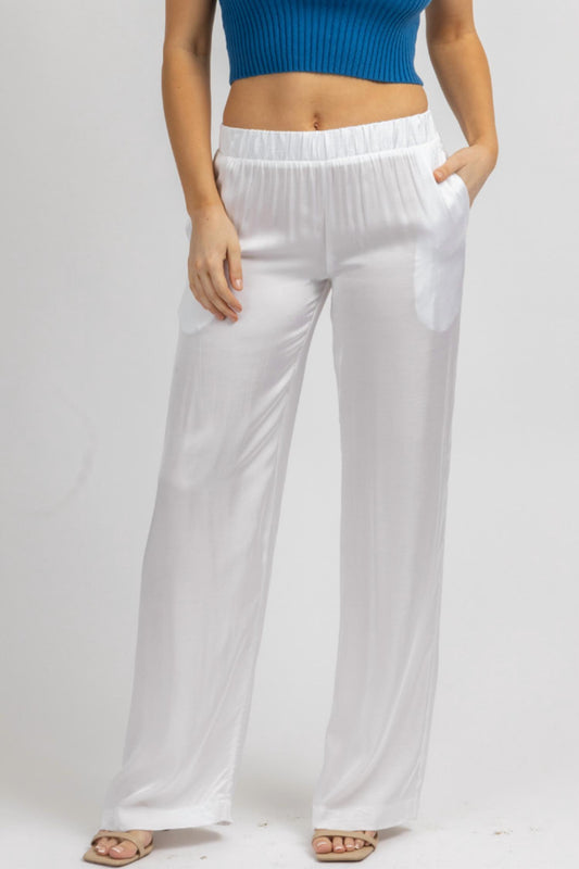 SATIN WIDE LEG PANT