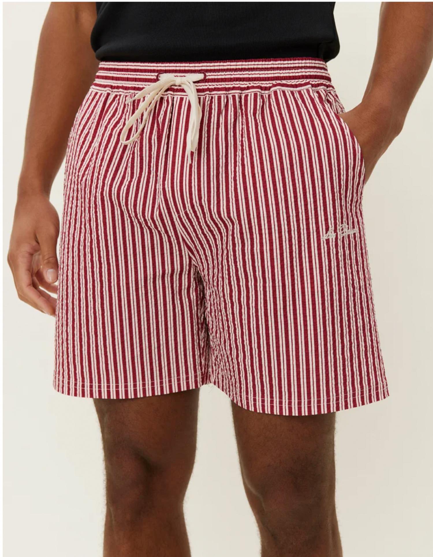 Les Deux - Stan Stripe Seersucker Swim Shorts