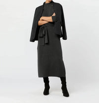 Ann Mashburn Lindsey Midi Dress in charcoal 1 - women's dress - view 4