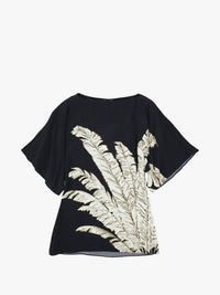 Hemant & Nandita - Palm Boat-neck Blouse