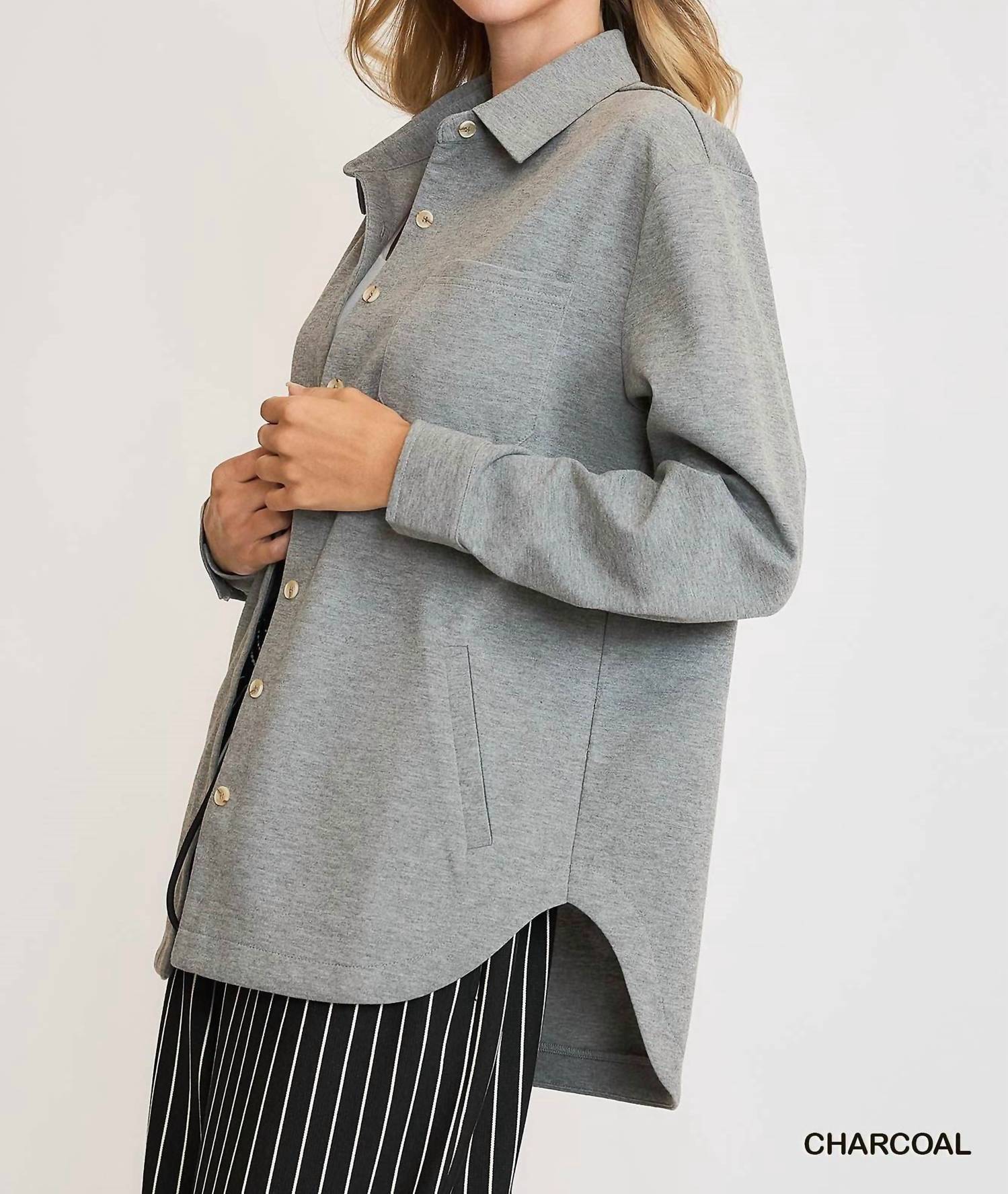 Umgee - Luxeknit Oversized Shirt Jacket