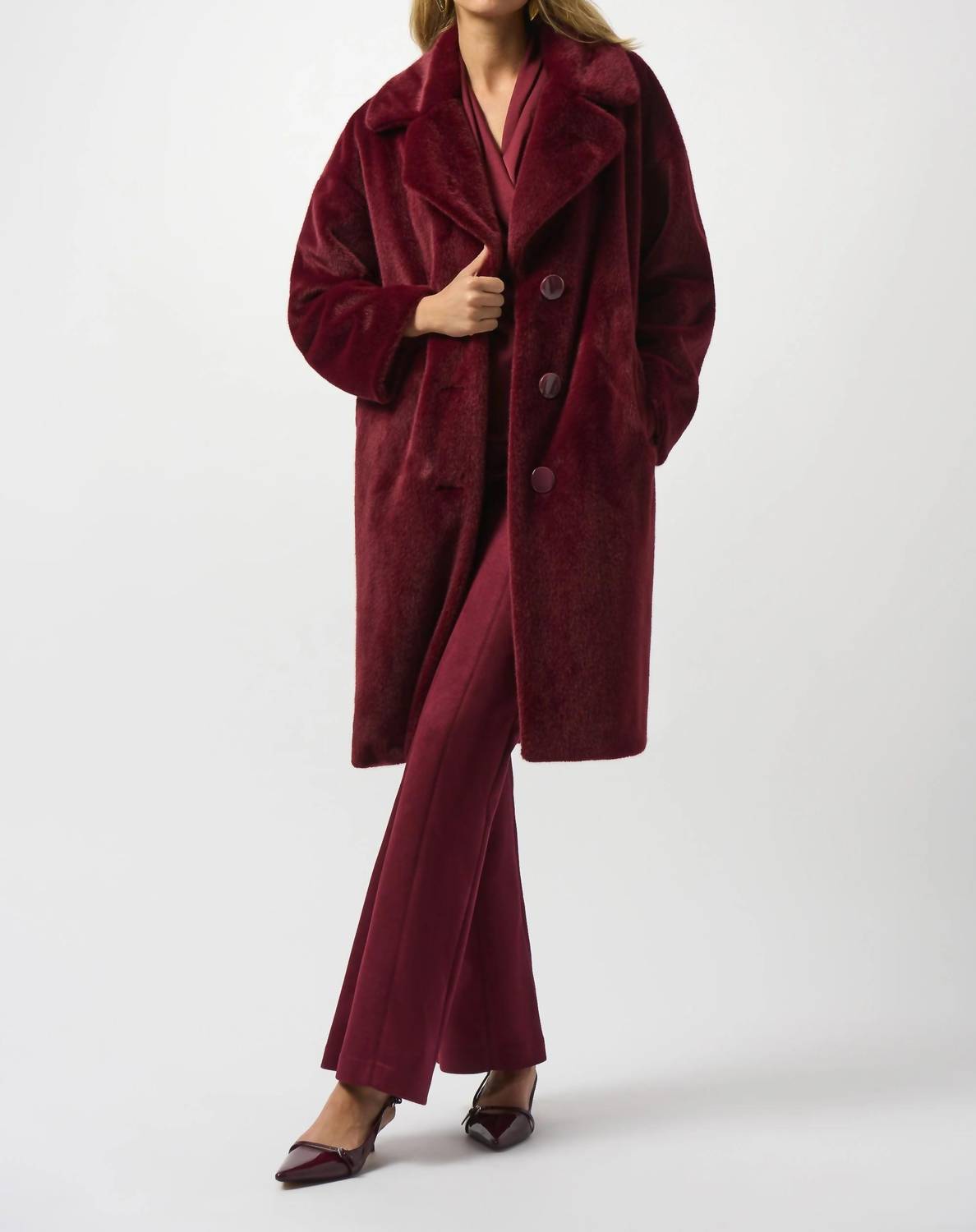 Joseph Ribkoff - Faux Fur Straight Coat