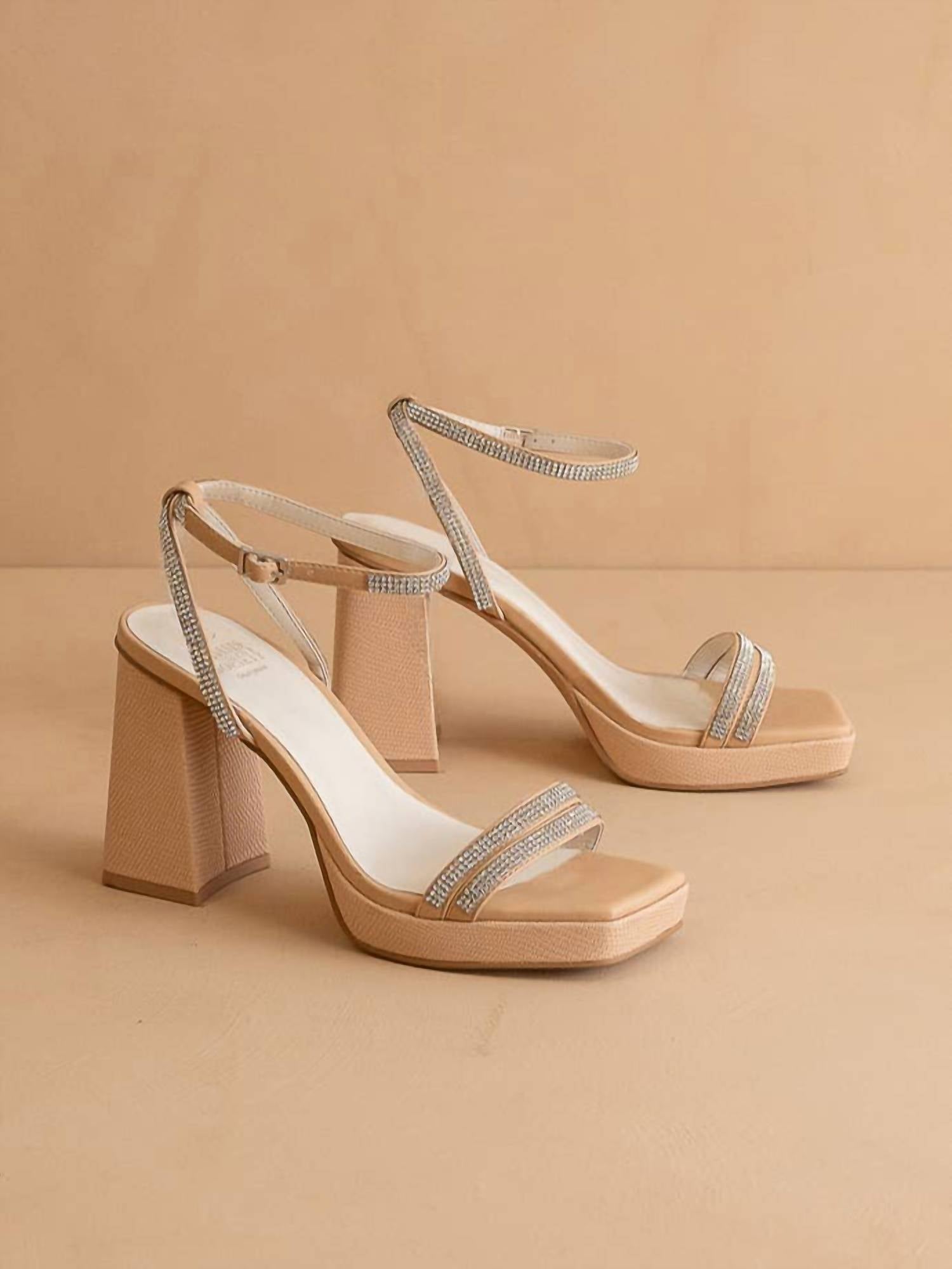 Oasis - Women's Suva Rhinestone And Reptile Print Strappy Heeled Sandal