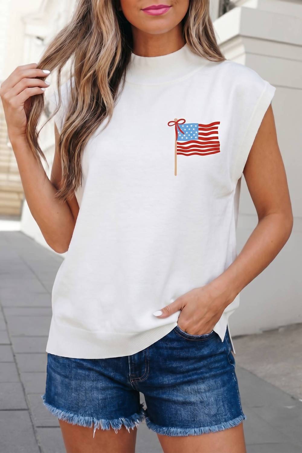Aapparella - Patriotic Flag Double Graphic Tee