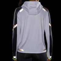 BROOKS Women's Run Visible Thermal Hoodie in white asphalt nightlife - women's top - view 5