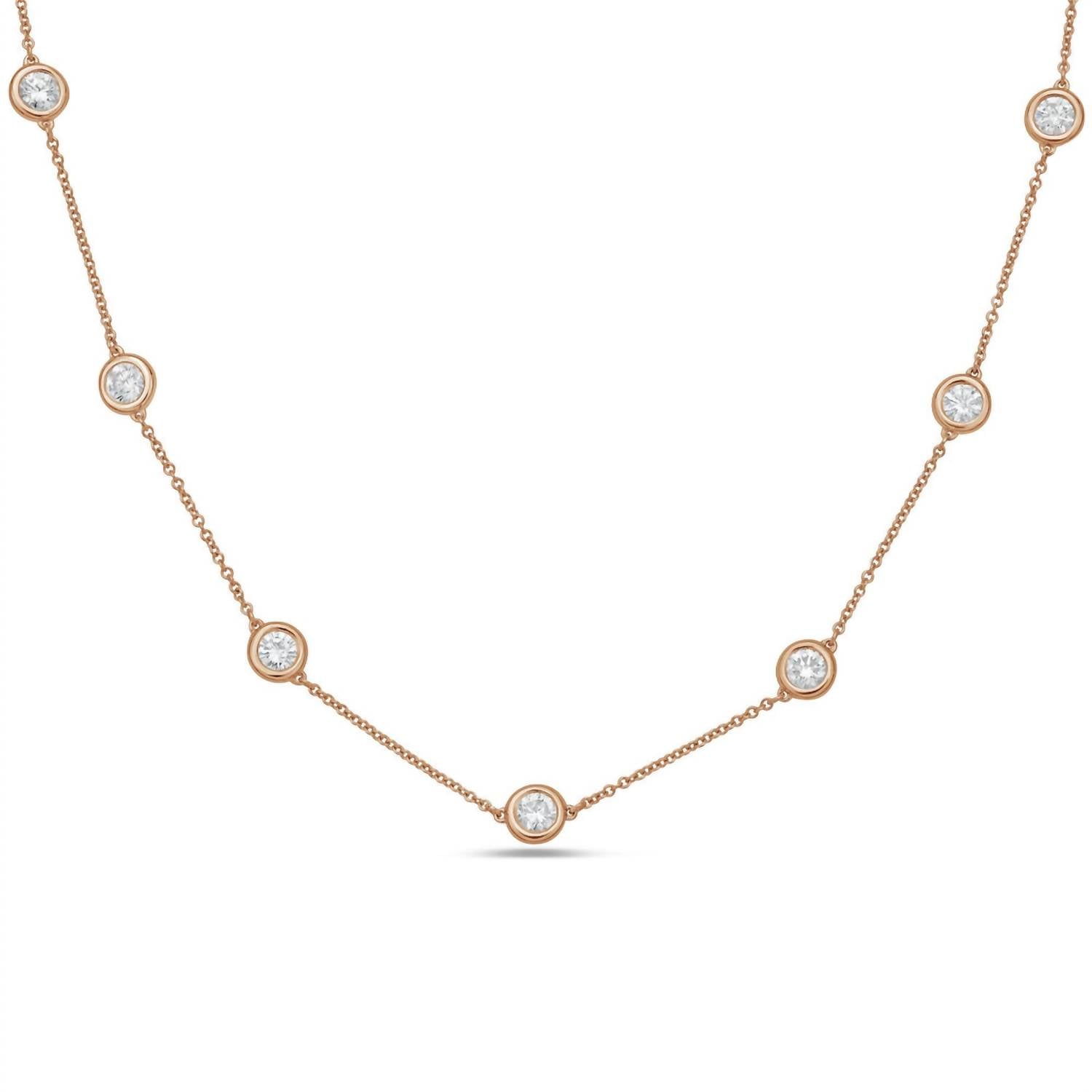 Diana M Jewels - 2.25 Cts Lab Grown Diamond By The Yard Necklace