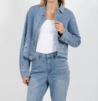 Oui - Embroidered Denim Jacket