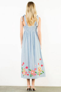 Thml - Embroidered Tie Midi Dress