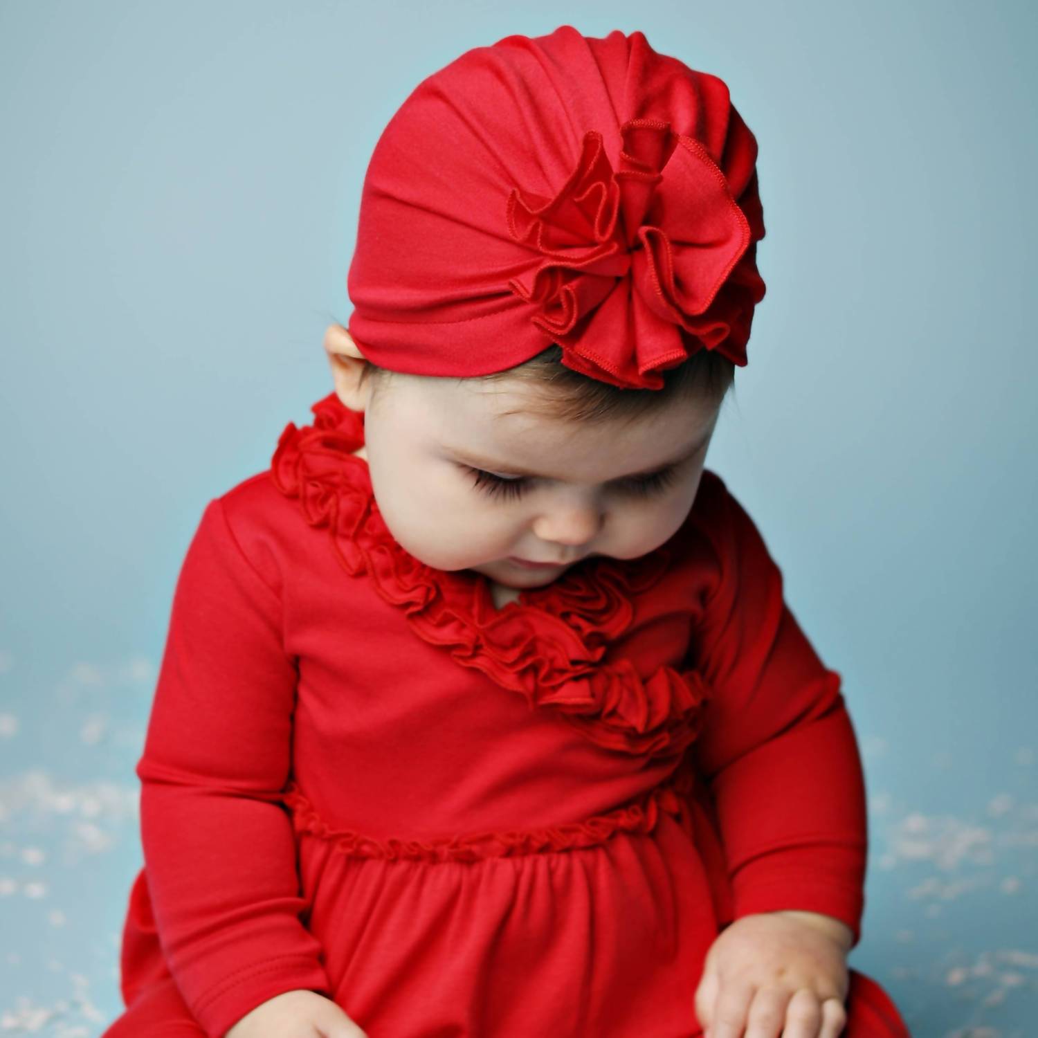 Lemon Loves Layette Bloom Hat in true red - kids' hat