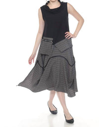 Moonlight By Y&S - Sleeveless Cowl Neck Plaid Midi Dress