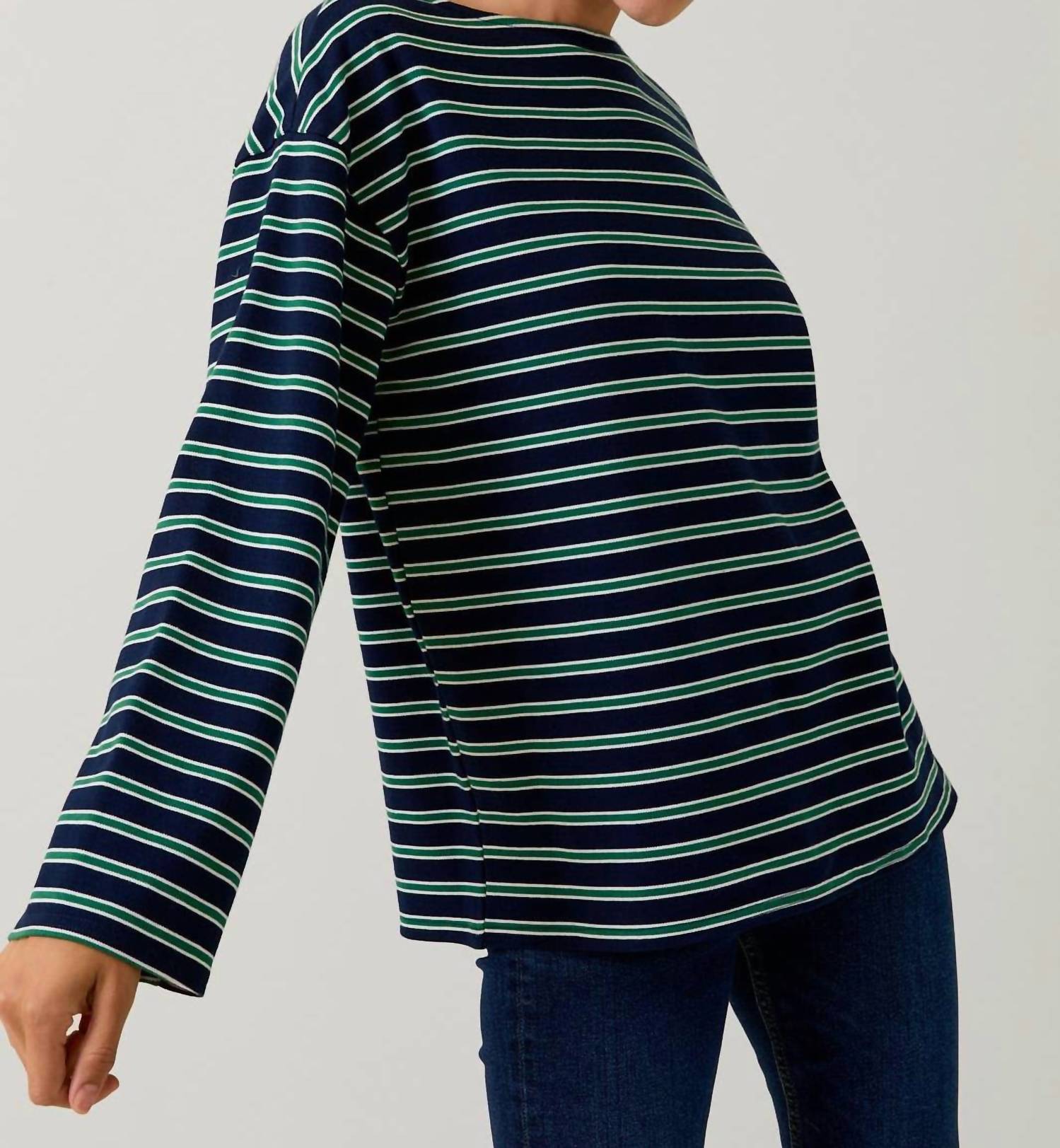 Sunday Edition - Stripe Boatneck Top