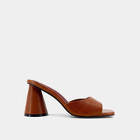 SHU SHOP Women's Enya Block Heel in brown lizard - women's heels