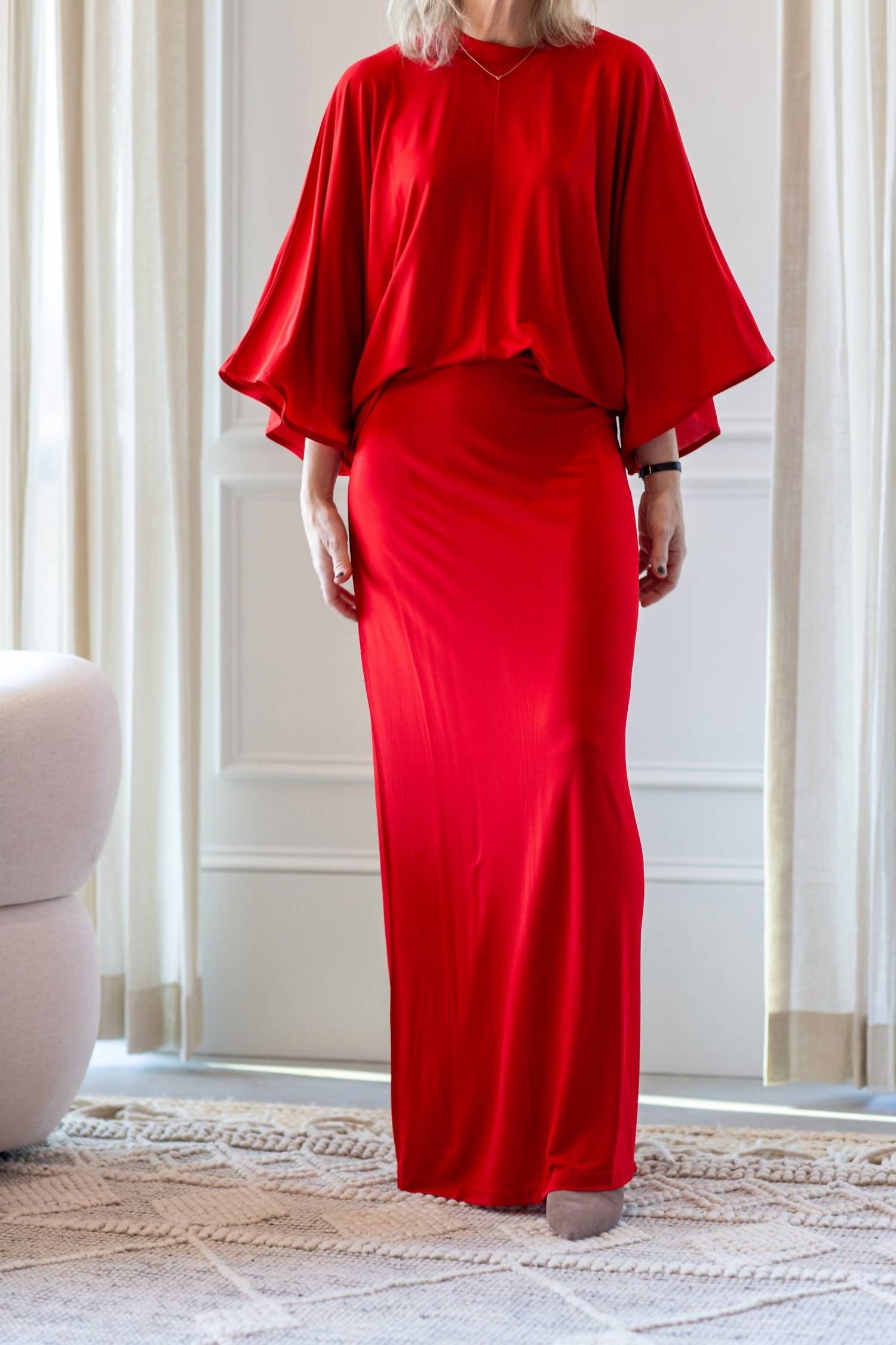 House of Dagmar Jersey Maxi Skirt in red - women's skirt - view 7