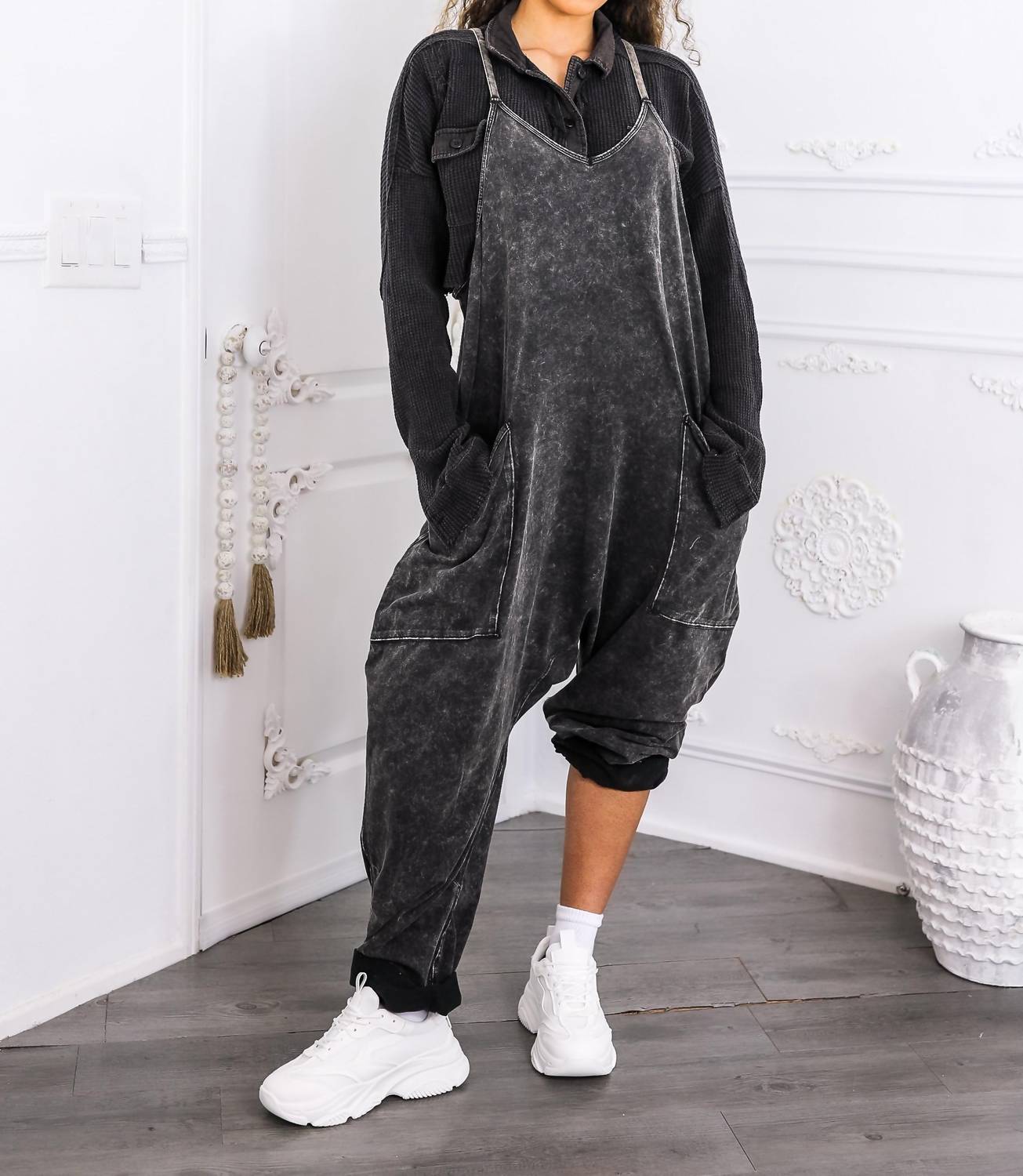 Surelymine - Relaxed Fit Pocket Overalls