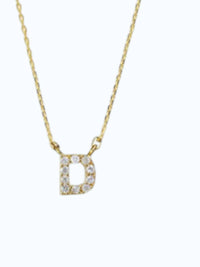 Tai Jewelry Women's Initial D Necklace in gold - women's jewelry - detail view