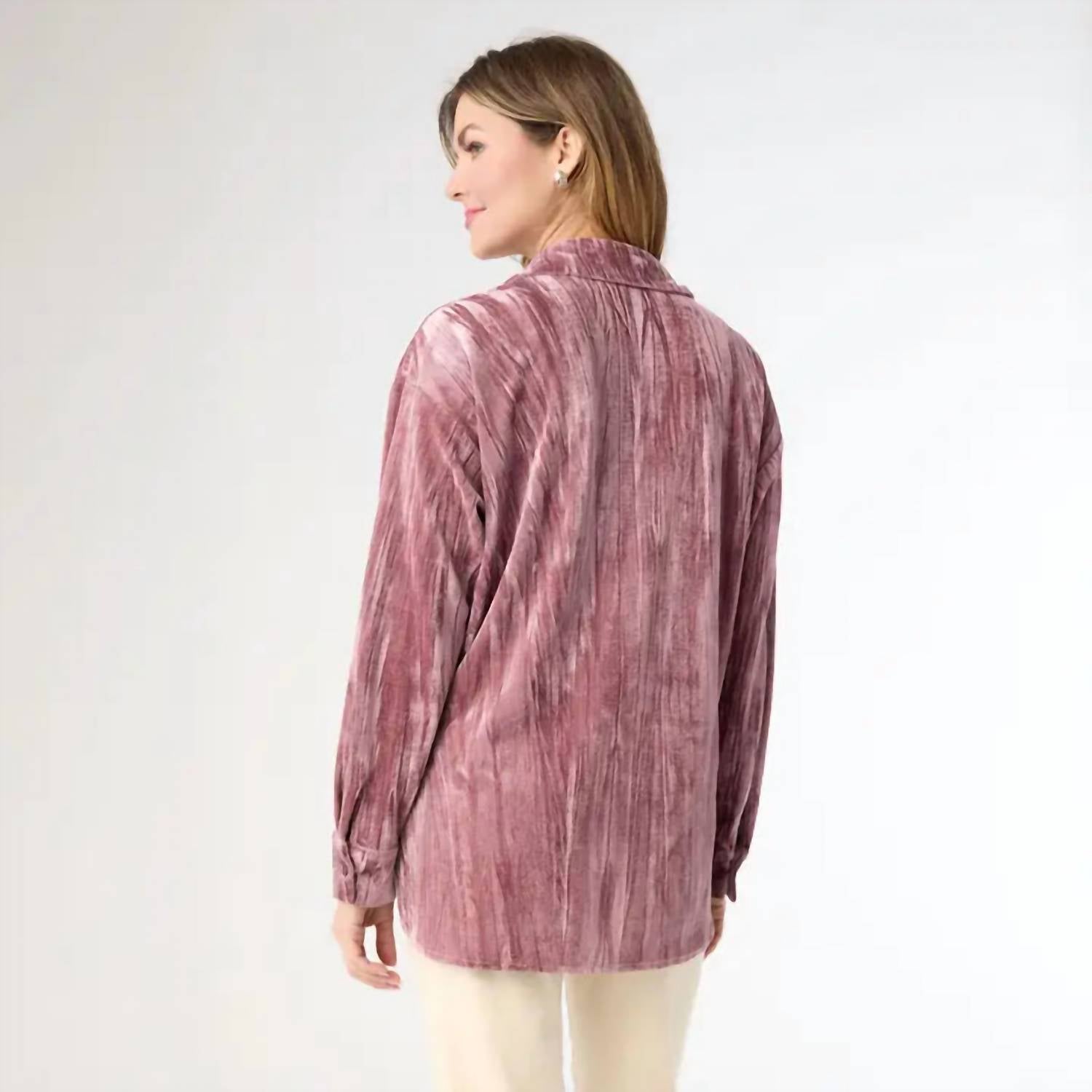 Coco + Carmen - Avyanna Crinkle Velour Button Front Top