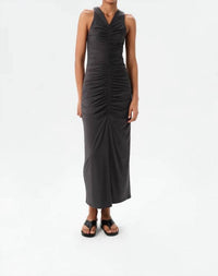 Maria Cher Ceibo Francine Midi Dress in charcoal - women's dress