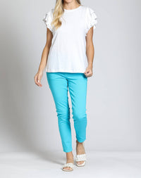 Apny - Ruffle Cap Sleeve Top