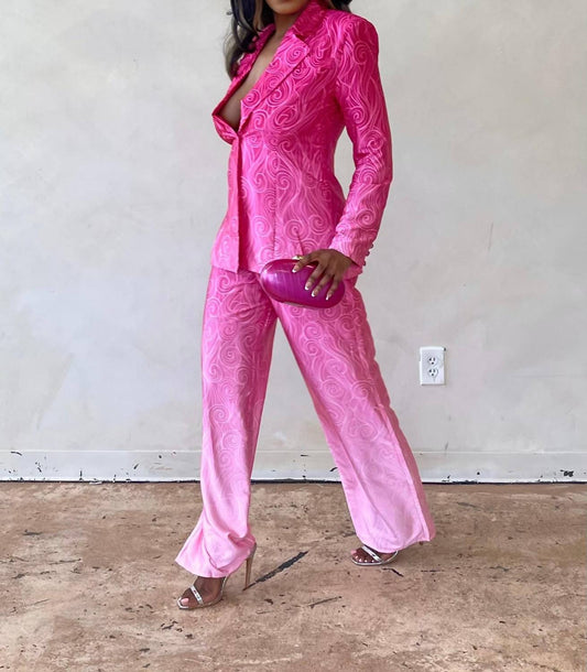 The Sang - She E O Ombre Blazer Pant Suit Set
