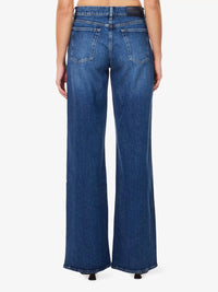 7 For All Mankind Twisted Lotta With Studs Wide Leg Jeans in street wise mid blue - women's jeans - alternate view