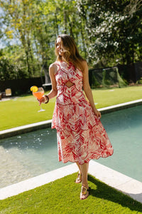 Fate - Tropical Print Halter Dress