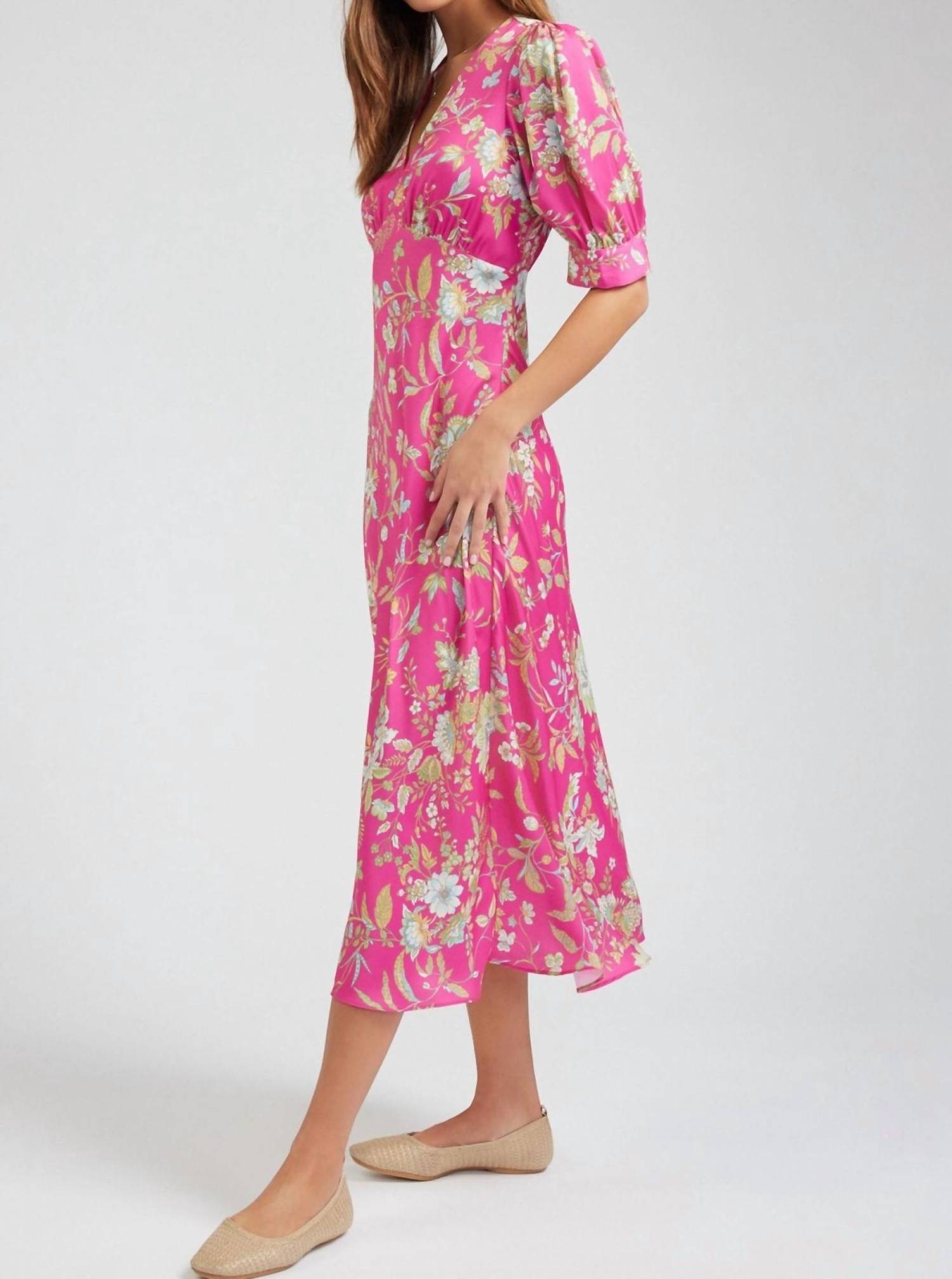 Current Air - Floral V-neck Midi Dress