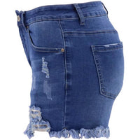 Rosa Clothing - Women's Classic Ripped Denim Shorts