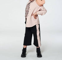 Deux Par Deux - Cropped With Contrast Band Wide Leg Pants