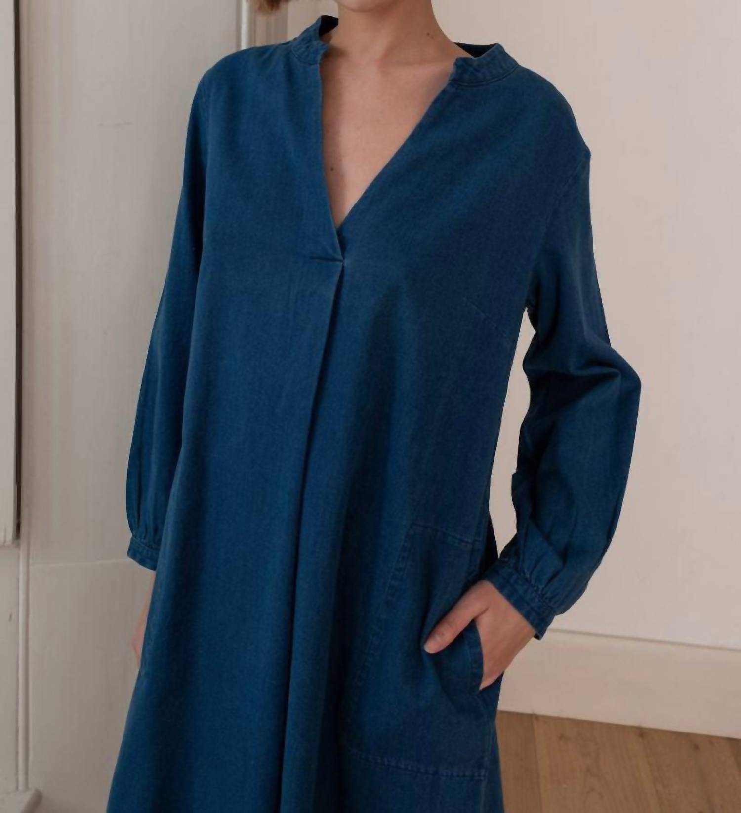 BIBICO Wren Long Sleeve Dress in textured denim - women's dress - view 4