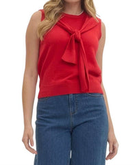 Entro - Sleeveless Sweater With Faux Sweater Wrap