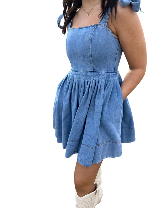Mable - Halfway To Your Heart Denim Mini Dress