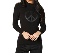 Mock Neck Peace Sweater