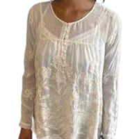 Johnny Was - Garland Sage Long Sleeve V Neck Blouse