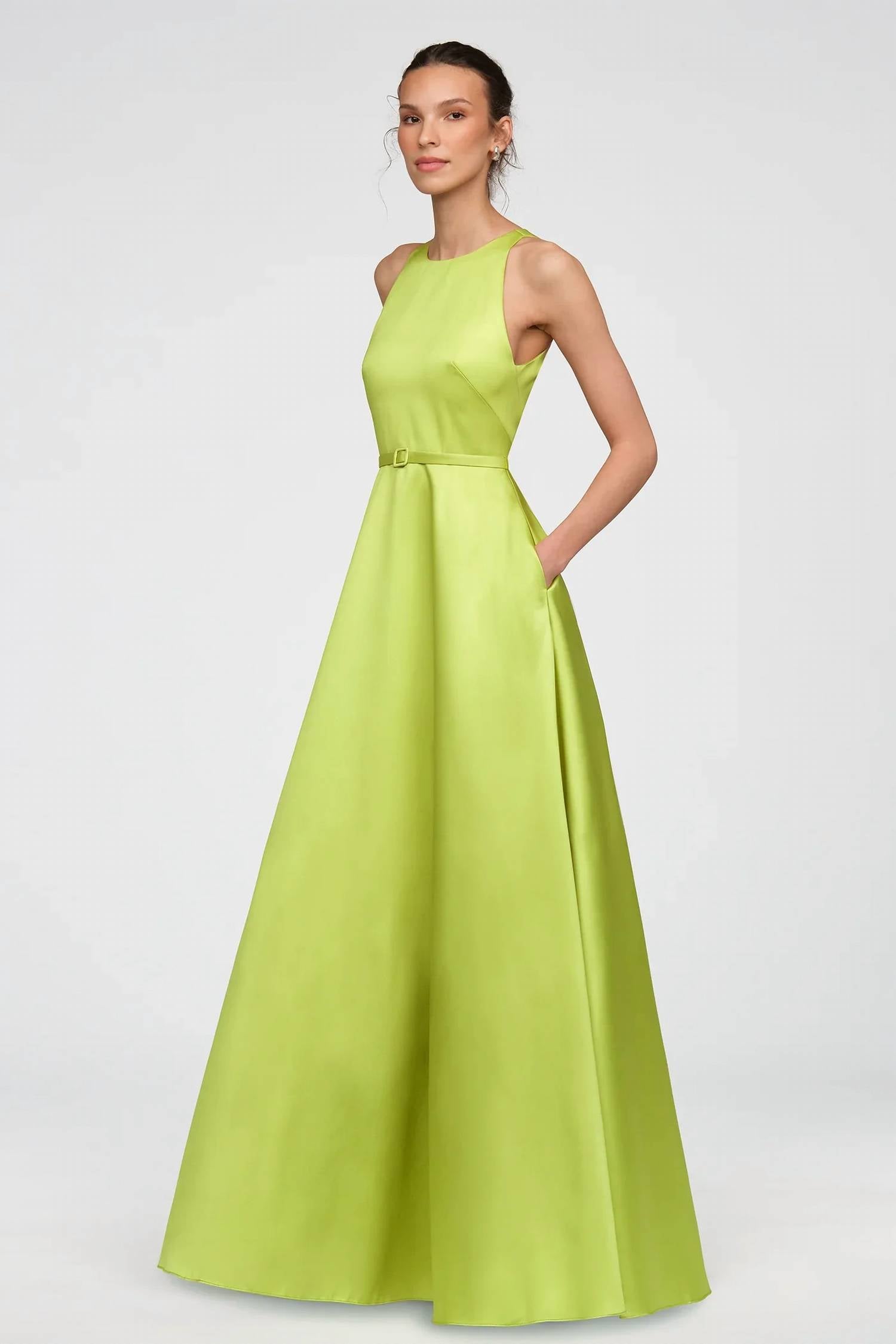 Theia - Minta Mikado Halter Gown