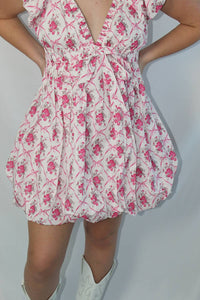 Peach Love - Celia Mini Bubble Dress