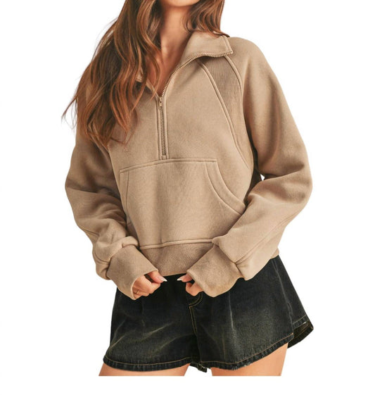 Aemi + Co - Dove Quarter Zip Pullover Sweater