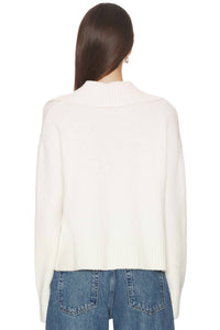 Free People Trading Up Polo Sweater in ivory 1 - women's sweater - alternate view
