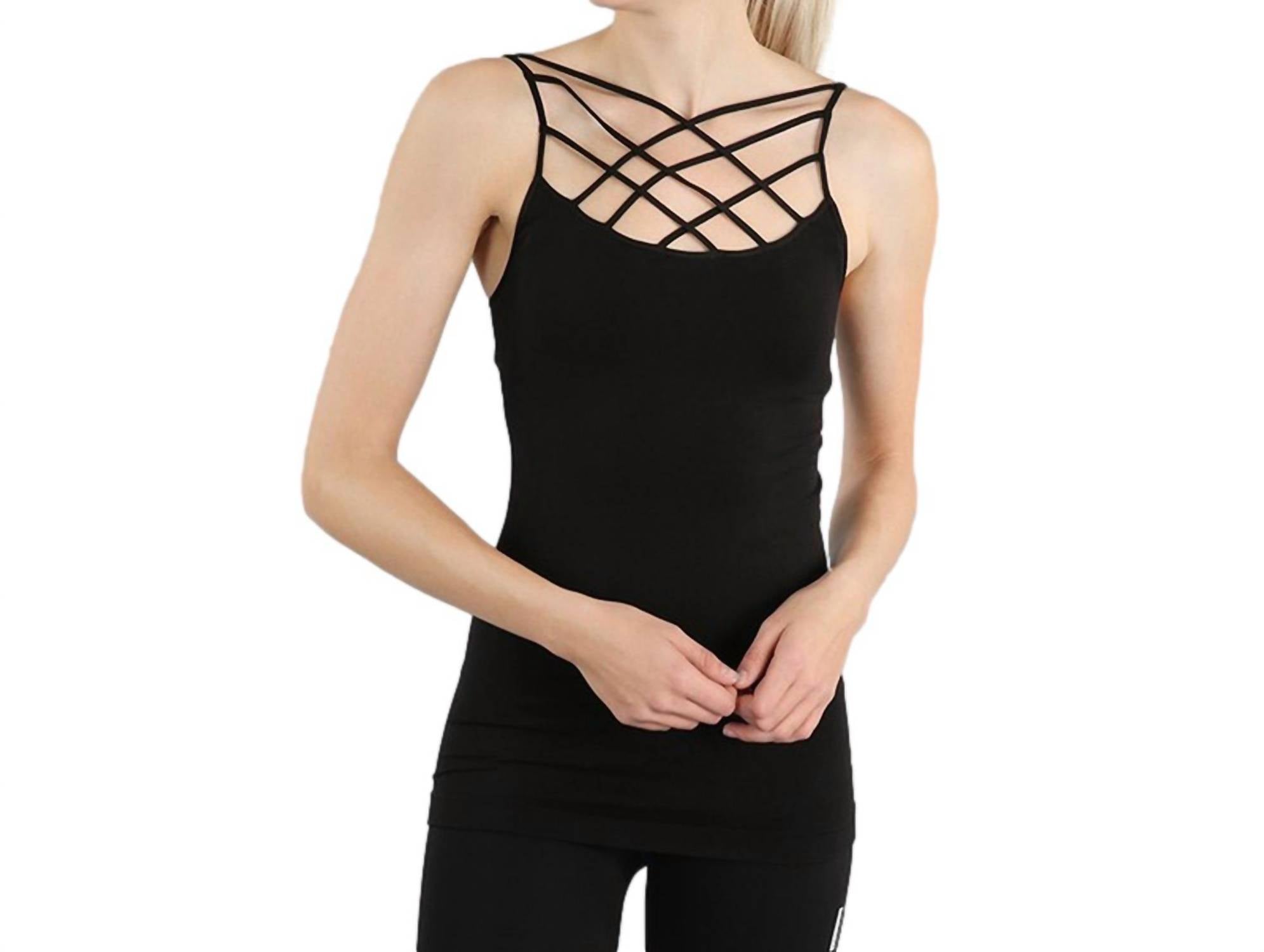 Aaaaa Fashion - Strappy Criss Cross Seamless Cami