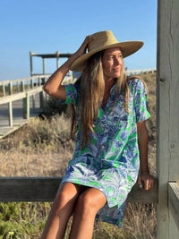 Vilagallo - Short Sleeve Shirt Mini Dress