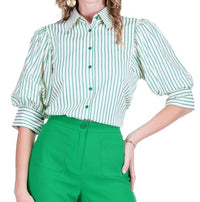 Joy Joy - Stripe Puff Sleeve Top