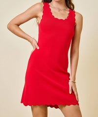 Day + Moon - Scalloped Summer Knit Mini Dress